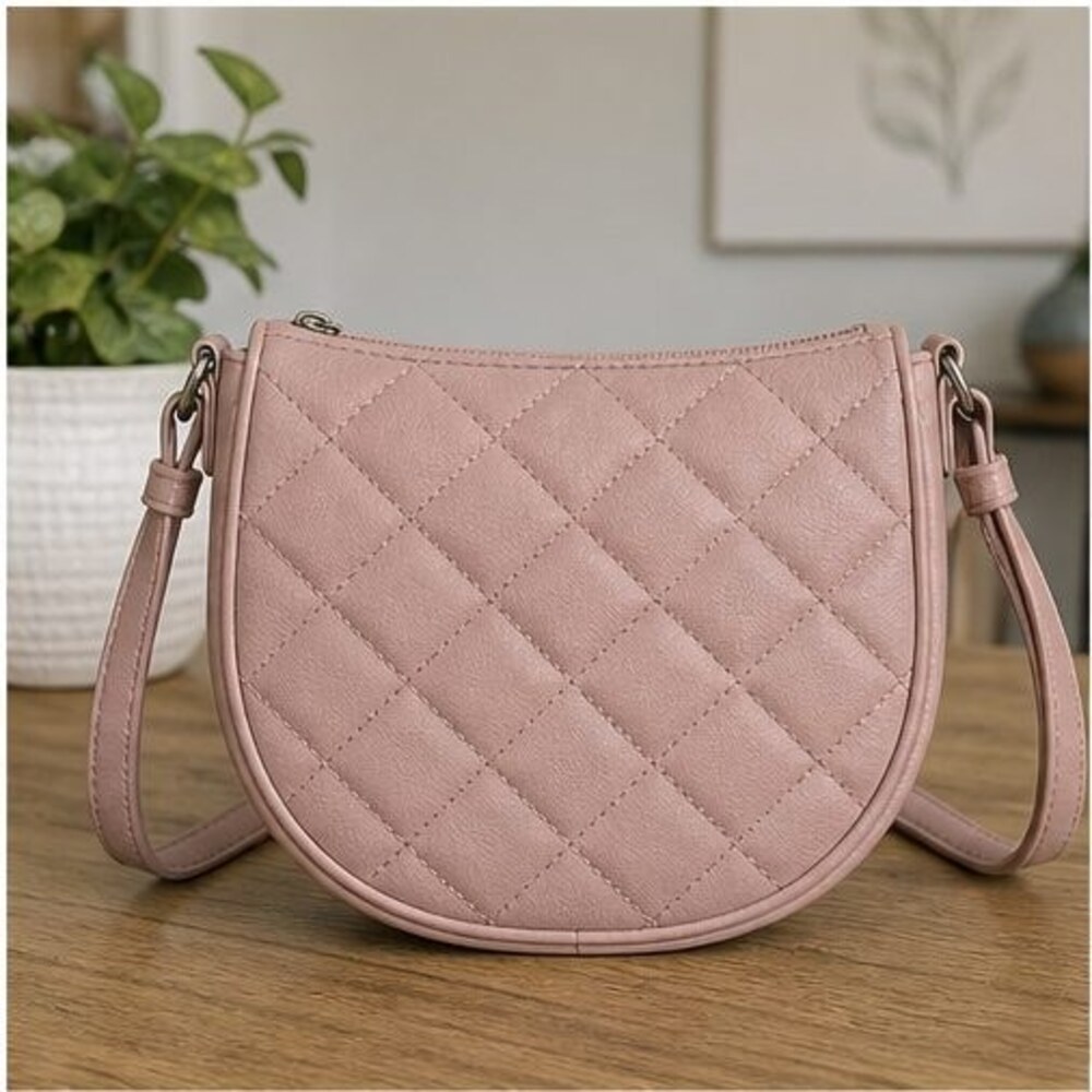 Blush Quilted Crossbody Bag